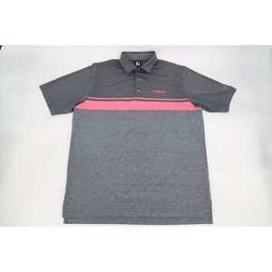 FootJoy Polo Shirt Mens XL Gray Pink Firestone Country Club ExxonMobil Logo